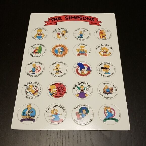 VINTAGE THE SIMPSONS UNPUNCHED POG SHEET - Picture 1 of 4